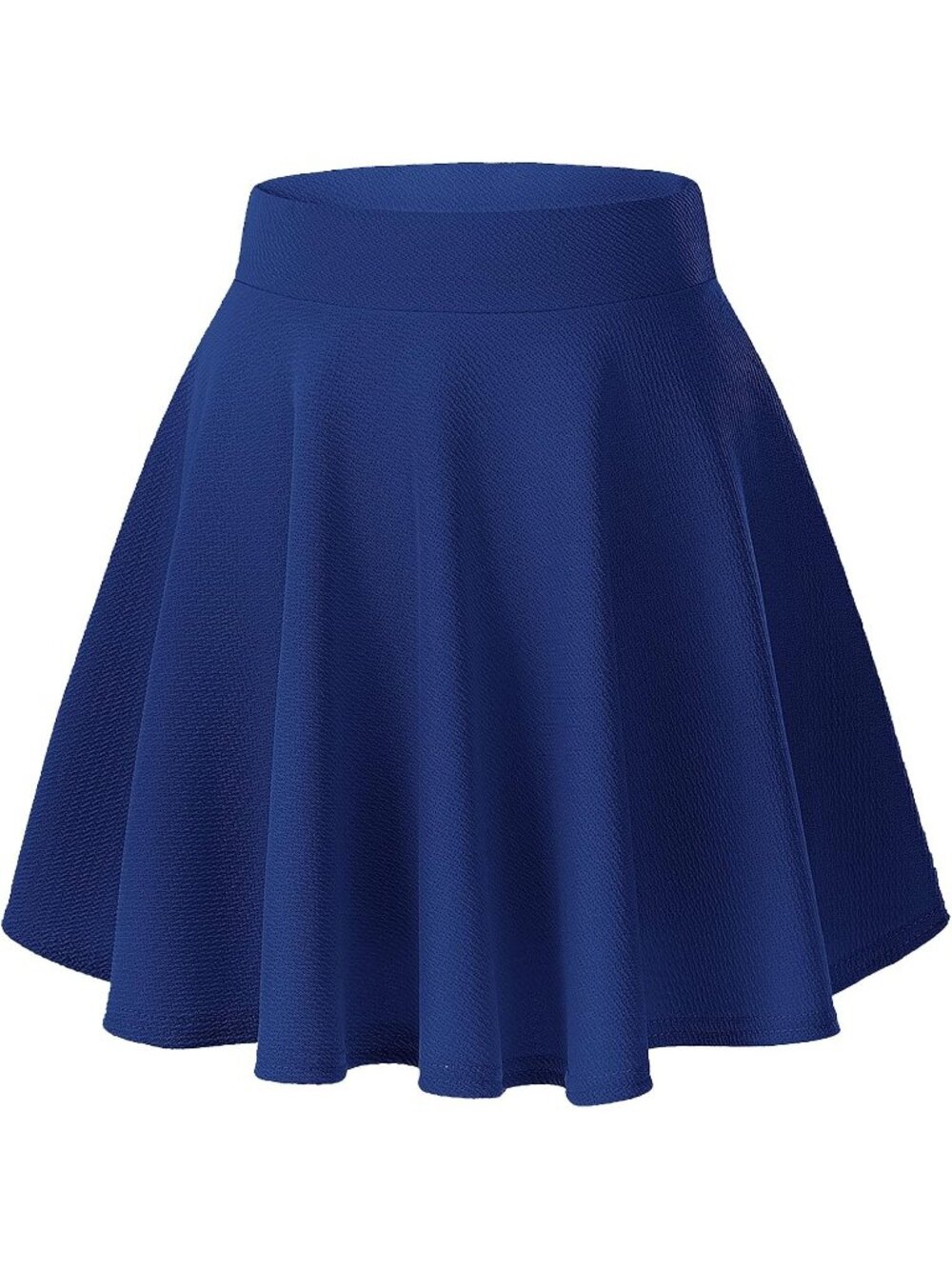 Women's Royal Blue High Waisted Flared Skater Stretchy Casual A-line Mini Skirt